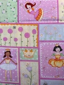 Stoff - OOP hübsche Prinzessin Ballerinas Patchwork Hi-Fashion Baumwolle BTY x 44" W - Bild 1 von 7