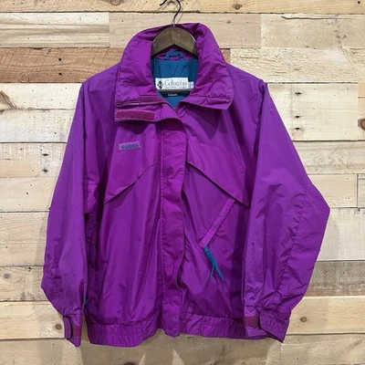 Chaqueta Columbia Whirlibird vintage años 90 para mujer talla mediana púrpura verde azulado Foto 1 de 4