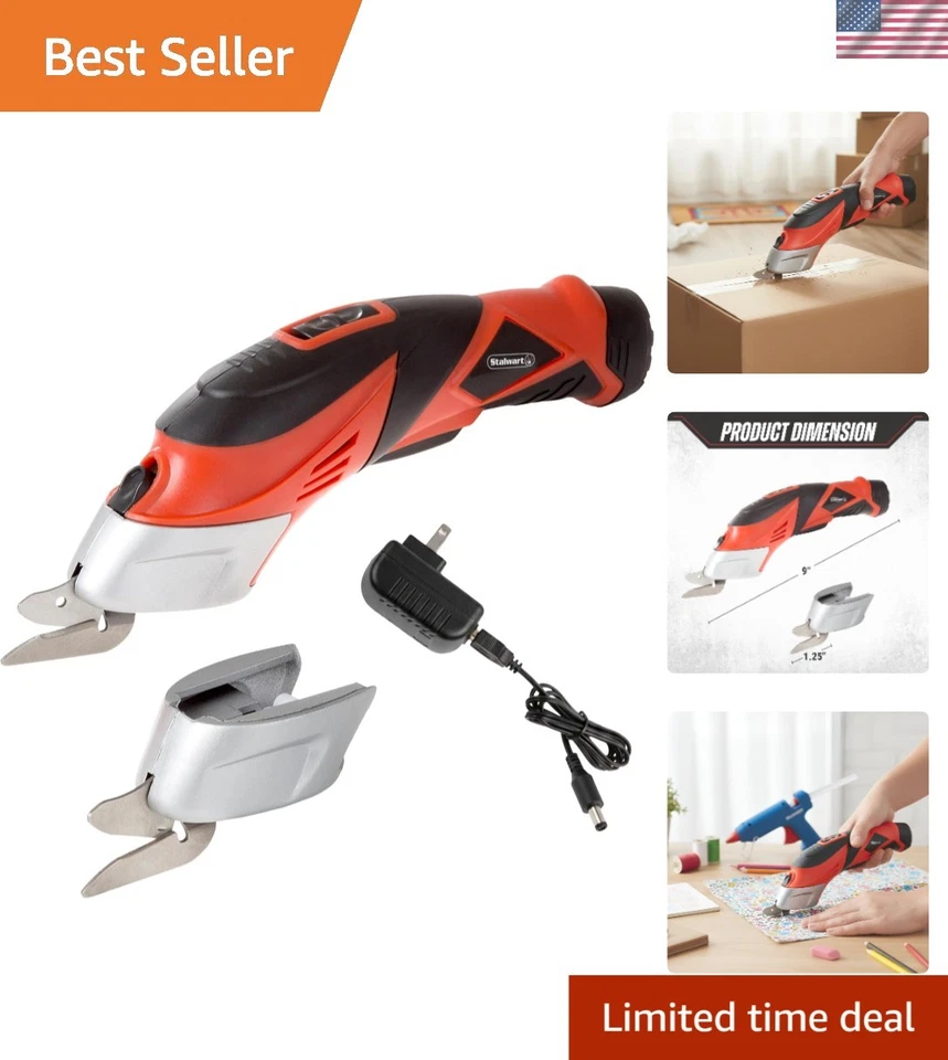Cordless Power Scissors With Two Blades - Fabric Leather Carpet and Cardboard