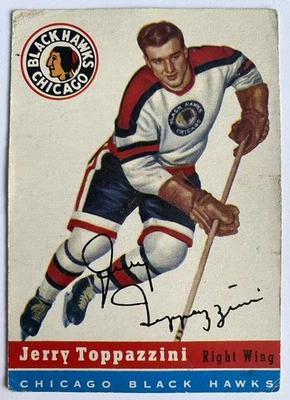1954-55 Topps Jerry Toppazzini #21 Chicago Blackhawks - Image 1 of 2