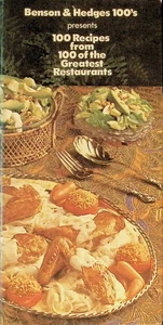 1978 Premium Benson Hedges Cigarettes 100 Recipes Restaurants HC Spiral Bound - Imagen 1 de 5