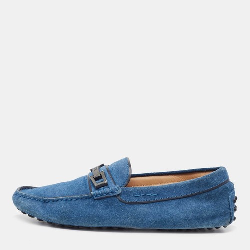 TOD’S Mocassini slip on fibbia in pelle scamosciata blu Tod's taglia 40