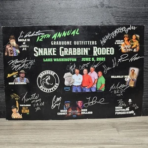 Rare 12th Annual Grabuone Outfitters Snake Grabbin Rodeo Signed Poster 18" x 12" - Picture 1 of 10