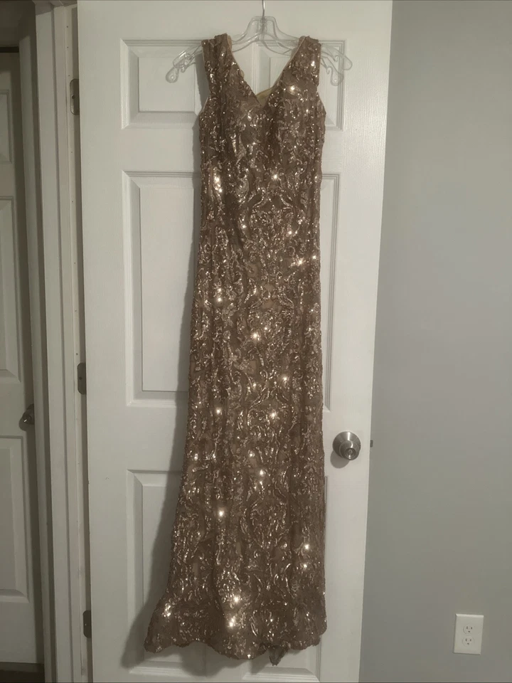 Красиво яркий Jovani официальное платье - золото блестками - Изображение 1 из 4