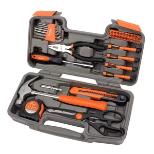 Apollo Tool Set 39 Piece General Household Hand Tools Kit with Case Orange - Picture 1 of 5
