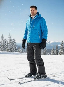 Herren Aperture grau Ski Snowboard Hose Medium mit rotem Futter - Bild 1 von 7