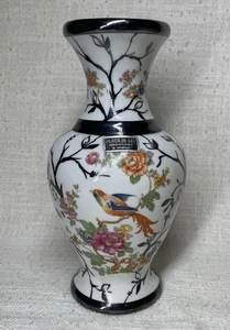 Artlynsa Silver Overlay Porzellan Vase mit Blumen und Vögel H22cm - Bild 1 von 4