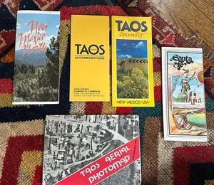 VINTAGE TAOS NEW MEXICO BROSCHÜREN LUFTBILDKARTE 1980ER SANTA FE NEW MEXICO LOT - Bild 1 von 5