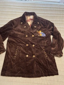 Vintage Disney Winnie Puuh bestickt braun Cord Herbst Flanell Mantel - Bild 1 von 10