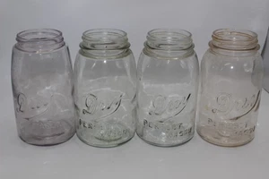 4 VINTAGE DREY PERFECT MASON KLARGLAS QUART EINMACHGLÄSER - Bild 1 von 4