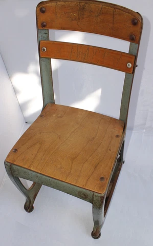 School Chair 13” MCM 1950s American Seating Co. Envoy Metal Wood Antique #2629 Cover
