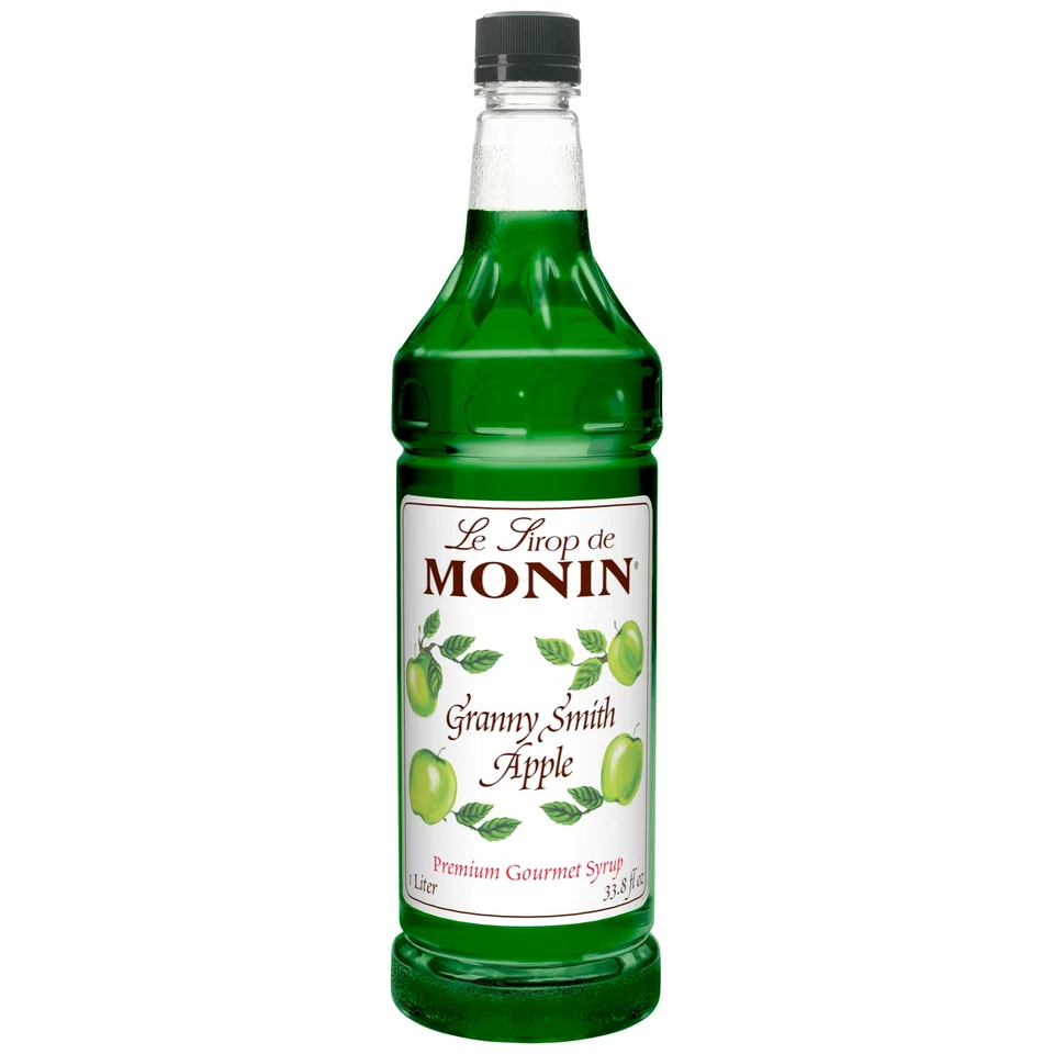 Jarabe con sabor gourmet Monin Premium, manzana Granny Smith (33,8 onzas, paquete de 4) Foto 1 de 1