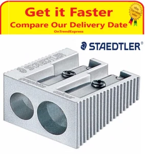 1 x Staedtler Metal Double Hole Pencil Sharpener - Picture 1 of 10