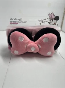 Disney Minnie Mouse 3D Teddy Plush The Creme Shop Spa Headband Pink LE New - Picture 1 of 3