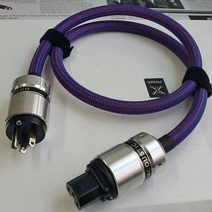 1x Hifi Copper Silver US mains AC Power Cable Rhodium Plug audio - Bild 1 von 5