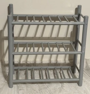 Vintage Holzlattenregal 3 Ebenen dekorativ hängend oder freistehend leicht - Bild 1 von 12