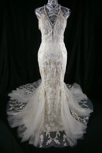 Marchesa Notte Meadow Wedding Dress 6-10 Ivory Embroidery Bling Stunning $3,295 - Picture 1 of 24
