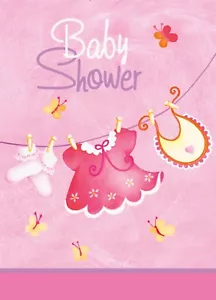Rosa Invitaciones Baby Shower Invitación Niña Invitaciones Ropa Rosa 8 quilates - Imagen 1 de 3
