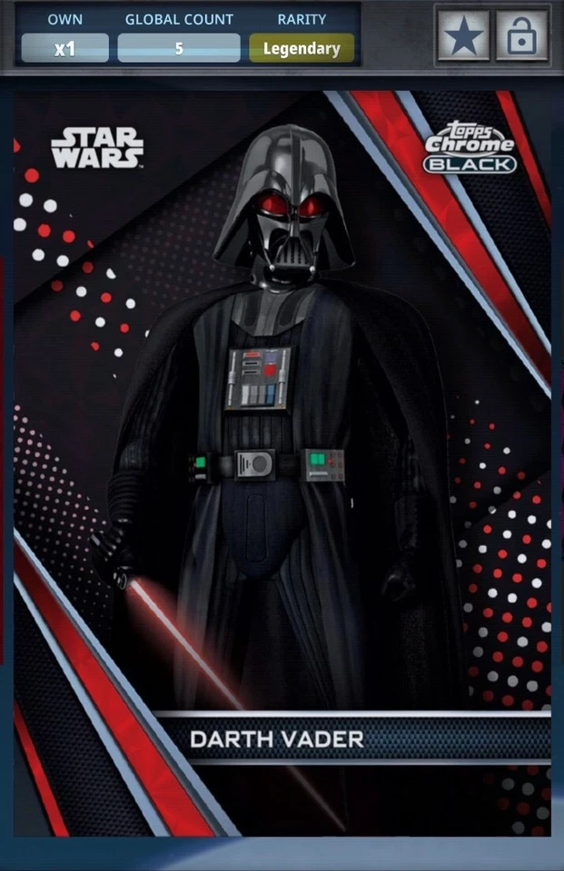 Topps Star Wars Card Trader Legendary Red 5cc Darth Vader Chrome - Image 1 of 1