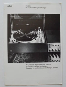 BRAUN PS600 Hi-Fi Record Player-Changer 1970 dealer brochure - Photo 1 sur 1