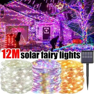 33FT 100LED Solar Fairy String Light Copper Wire Outdoor Waterproof Garden Decor - Picture 1 of 31