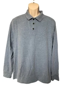 St. John's Bay Legacy Polo Langarmshirt Gr. L Blau Baumwollmischung Herren - Bild 1 von 6