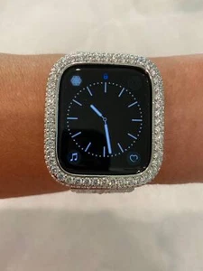 Silber Apple Watch Cover 2,5mm Lab Diamond Bezel Apple Watch Case Series 10 - Bild 1 von 10