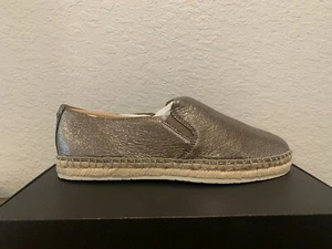 Frye Isbel Espadrille Women's Comfort Slip On Shoes Moccasins Metallic Leather - Picture 1 of 5