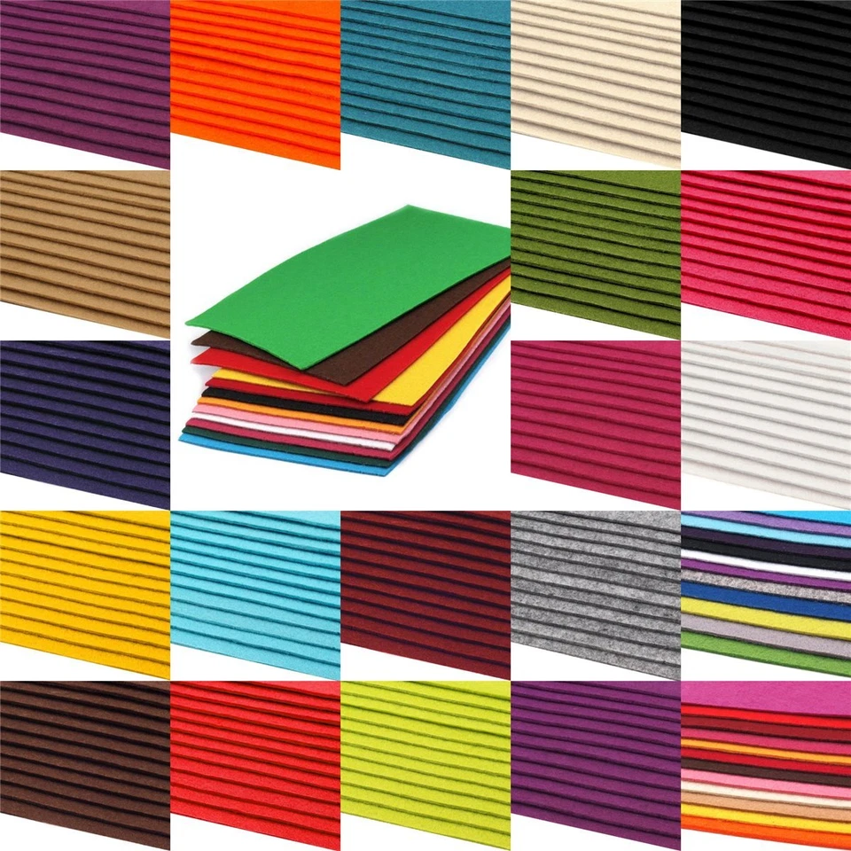 12 Filzplatten 2-3 mm dick Bastelfilz DIN A4 20x30 cm Filz 416 g/m² viele Farben - Bild 1 von 1