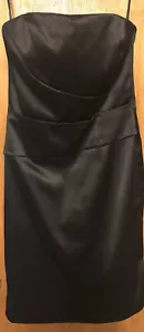 White House Black Market Black Open Back Tiered Layered Bodycon Dress Sz 0 - Picture 1 of 7