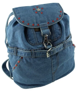 WESTERN-SPEICHER Jeans Rucksack Blau mit Strass Kristall-Elements  09 - Bild 1 von 3