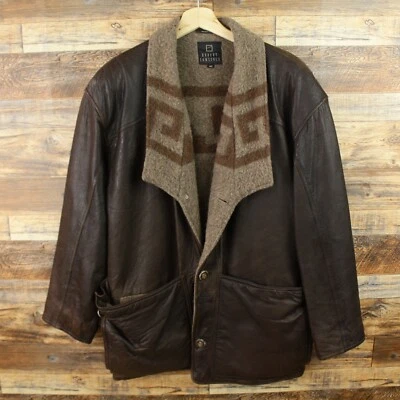 Abrigo chaqueta de cuero Robert Comstock para hombre talla 40 botón Foto 1 de 4