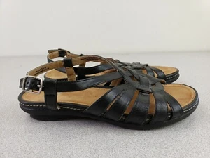 Yuu Alcan Women's Black Strappy Weave Slingback Sandals Shoes Size 5.5 - Picture 1 of 6