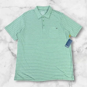New Huk Waypoint Ombre Stripe Polo Shirt Mens XL Seafoam Green Stripe UPF 50 - Picture 1 of 10