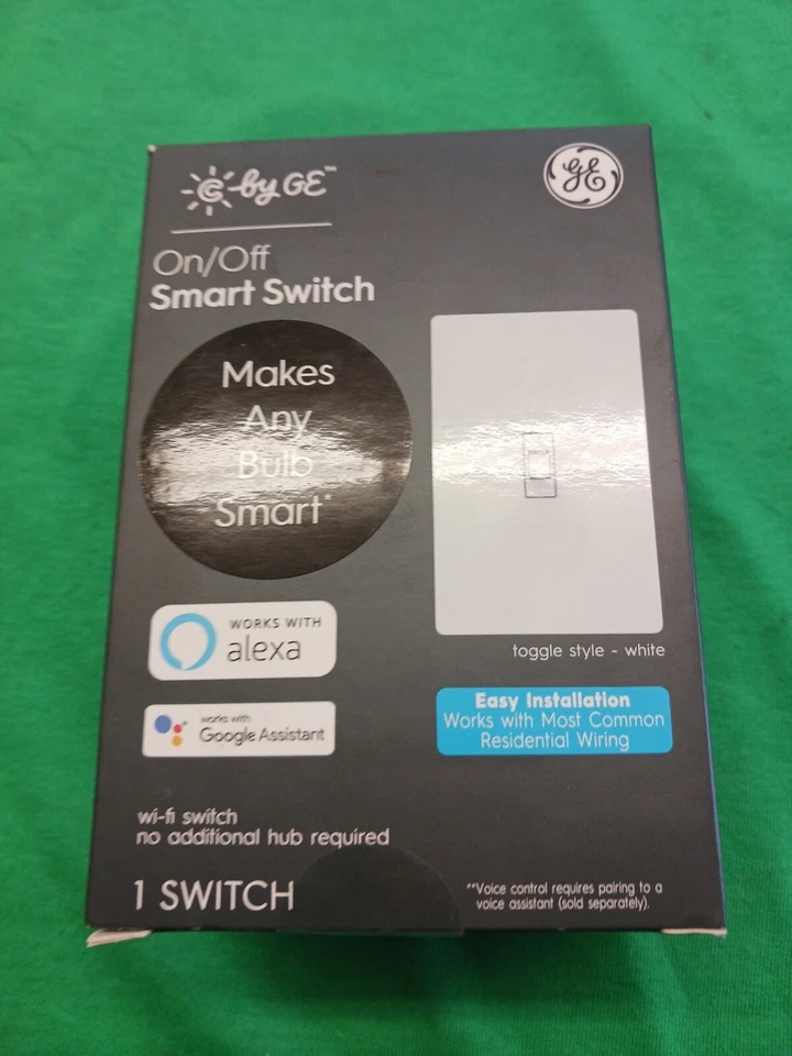NEW C by GE ON/OFF LIGHT BULB SMART SWITCH APP/GOOGLE HOME CONTROLLED WHITE - Изображение 1 из 4