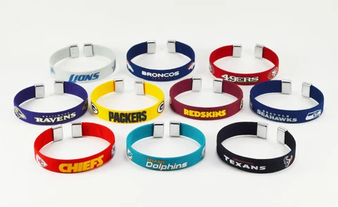 NFL Football Team Color Fan Band Ribbon Bracelet - Pick your team! Cover