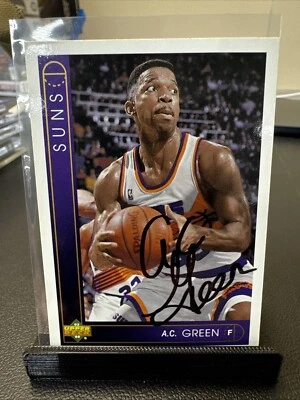 A.C. GREEN 1993-94 UPPER DECK SIGNED AUTOGRAPHED CARD #398 PHOENIX SUNS - Image 1 of 2