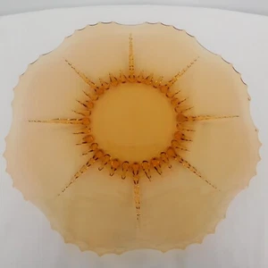 New Martinsville Radiance Amber 14" Glass Torte Plate Vintage Mid Century Modern - Picture 1 of 9