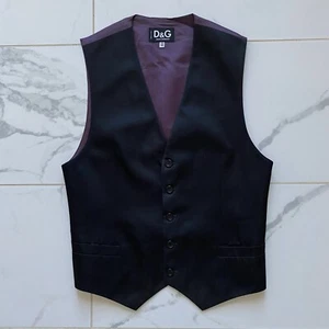 Dolce & Gabbana Five Button Vest Size S US32 Black Purple Iridescent - Picture 1 of 10