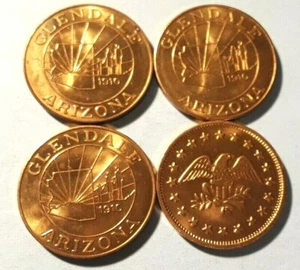 GLENDALE ARIZONA Good for One Fare Subway Bus Transit 1981 token AZ 280A Brass - Picture 1 of 2