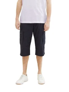 Tom Tailor Hombre Bermudas Short PRINTED MAX OVERKNEE - Relaxed Fit Azul Verde - Imagen 1 de 11