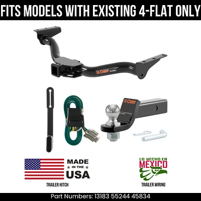 For 00-04 Nissan Xterra Trailer Hitch 4 Pin Wire 178" Ball Fit w/ exst 4Way Curt - Image 1 of 4