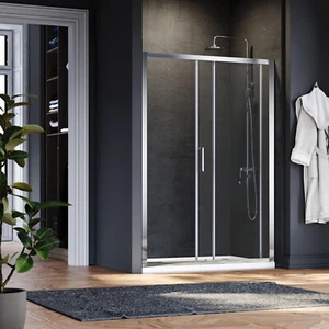 ELEGANT Shower Enclosure Sliding Door 6/8mm Glass Cubicle Bathroom Screen - Picture 1 of 14
