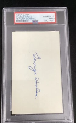 George Halas Signed Index Card NFL Football HOF Autograph Chicago Bears PSA/DNA - Image 1 of 3