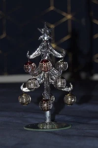 LS Arts Glass Christmas Tree with Ornaments NIB - Picture 1 of 6