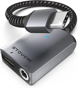 Adaptador de carga para auriculares Stouchi 2 en 1 USB C a 3,5 mm conector de micrófono auxiliar con PD rápido - Imagen 1 de 11