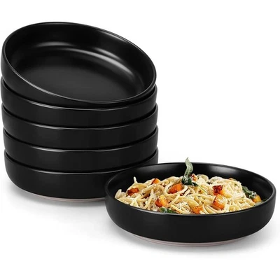 Juego de 6 cuencos para pasta de gres diseño minimalista aptos para lavavajillas uso diario Foto 1 de 4