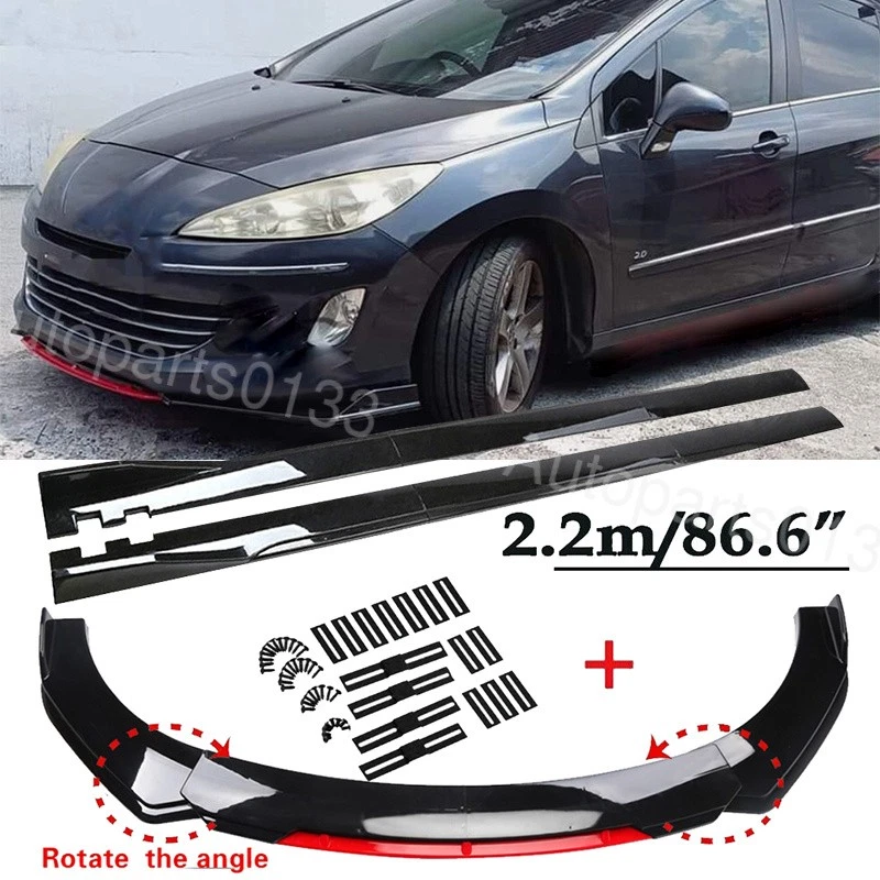 For Peugeot 301 308 408 508 Front Bumper Lip Spoiler Splitter Body Side Skirts — 第 1/4 张图片