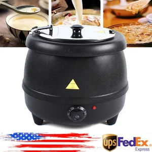 10L Stainless Steel Pot Electric Commercial Soup Kettle Jug Mulled Wine Warmer - Picture 1 of 11