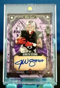 2022 WILD CARD 5 CARD DRAW JERRETH STERNS 4/4 AUTOGRAPHED CARD 🔥🏈🔥 - Picture 1 of 2